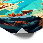 プエルトリコカリブのヴィンテージ旅行イラストレーション ポスター (角)