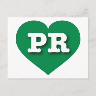 プエルトリコグリーンハート- I Love PR ポストカード