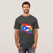 プエルトリコゲイプライド国旗LGBT Tシャツ (正面フル)