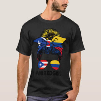 プエルトリココロンビア国旗プエルトリカコロンビアM Tシャツ