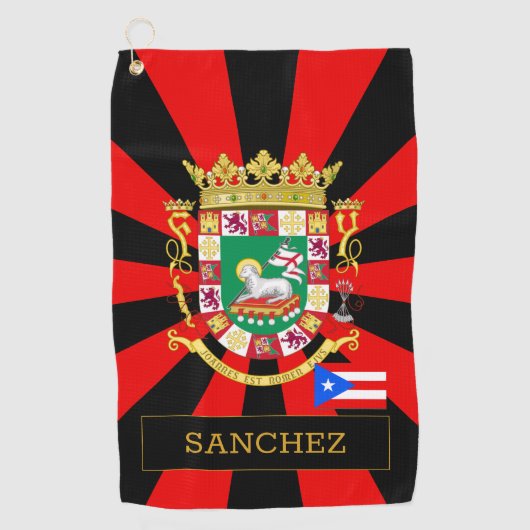 プエルトリコゴルフ&プエルト州旗/愛国者 ゴルフタオル (正面)