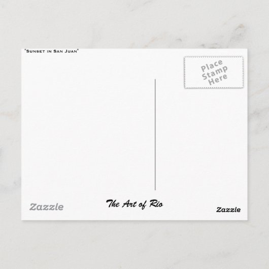 プエルトリコサンセットポストカード ポストカード (裏面)