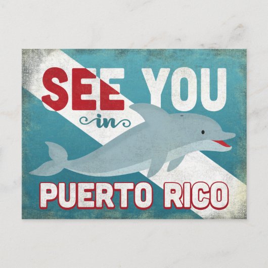 プエルトリコドルフィン – レトロヴィンテージトラベル ポストカード (正面)