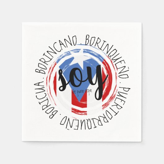 プエルトリコパトリオティックデプラセパ スタンダードカクテルナプキン (正面)