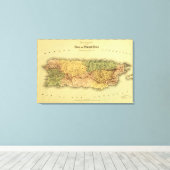 プエルトリコパノラママッププエルトリコ キャンバスプリント (インサイチュ (ウッドフロア))