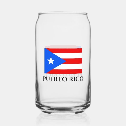 プエルトリコパーソナライズされた国旗のガラスの形 ガラス缶 (裏面)