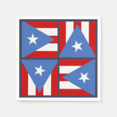 プエルトリコパーティーテーマはっきりした：旗の正方形パターン スタンダードカクテルナプキン (正面)