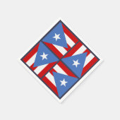 プエルトリコパーティーテーマはっきりした:旗の正方形パターン スタンダードカクテルナプキン (角)