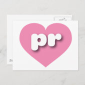 プエルトリコピンクハート – 私はprが大好き ポストカード (正面/裏面)