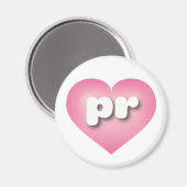 プエルトリコピンクフェードハート – 私はPRが大好き マグネット (正面/裏面)