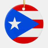 プエルトリコフラグカスタムクリスマスツリーオーナメント セラミックオーナメント (正面)
