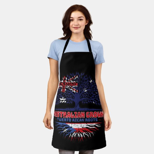プエルトリコプエルトリカオーストラリアツリー エプロン (着用した状態)