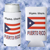 プエルトリコプエルトリカパーソナライズされた国旗 スリム缶クーラー