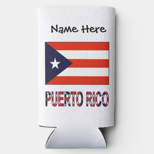 プエルトリコプエルトリカパーソナライズされた国旗 スリム缶クーラー (裏面)