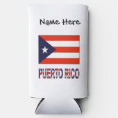 プエルトリコプエルトリカパーソナライズされた国旗 スリム缶クーラー (正面)