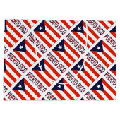 プエルトリコプエルト県国旗のタイルパーソナライズされた張り ラージペーパーバッグ (裏面)