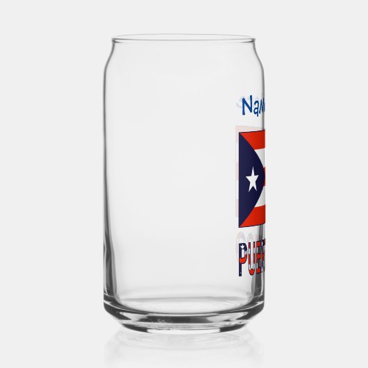 プエルトリコプエルト県旗ブルーパーソナライゼーション ガラス缶 (右)