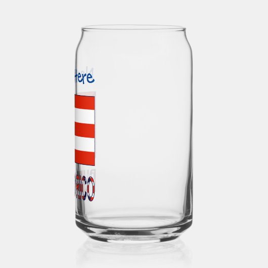 プエルトリコプエルト県旗ブルーパーソナライゼーション ガラス缶 (左)