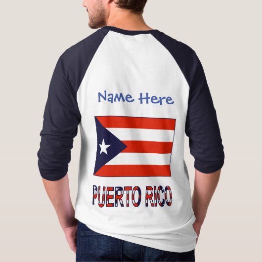 プエルトリコプエルト県旗ブルーパーソナライゼーション Tシャツ (裏面)