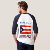 プエルトリコプエルト県旗ブルーパーソナライゼーション Tシャツ (裏面フル)