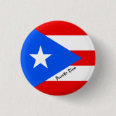 プエルトリコボタン、愛国的なプエルト州旗 缶バッジ (正面)