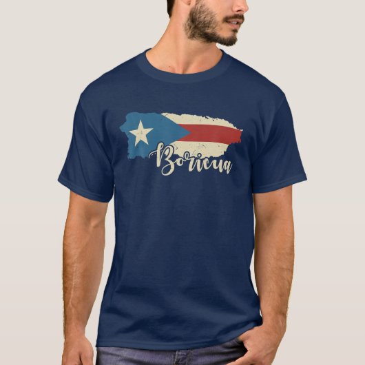 プエルトリコボリグアヴィンテージプエルト県国旗Prid Tシャツ (正面)