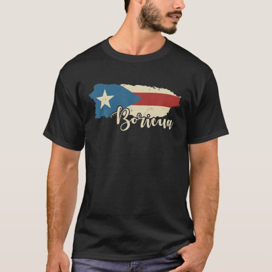 プエルトリコボリグアヴィンテージプエルト県国旗Prid Tシャツ (正面)