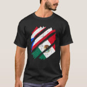 プエルトリコメキシコ国旗の愛国的なボリカメキシカン Tシャツ (正面)