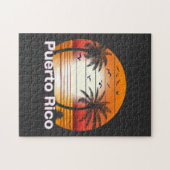 プエルトリコヴィンテージパームツリーズサマービーチ ジグソーパズル (横)