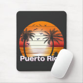 プエルトリコヴィンテージパームツリーズサマービーチ マウスパッド (マウス)