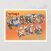 プエルトリコヴィンテージ旅行からの挨拶 ポストカード (正面)