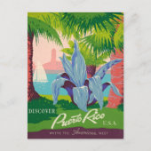 プエルトリコヴィンテージ旅行アートを発見 ポストカード (正面)
