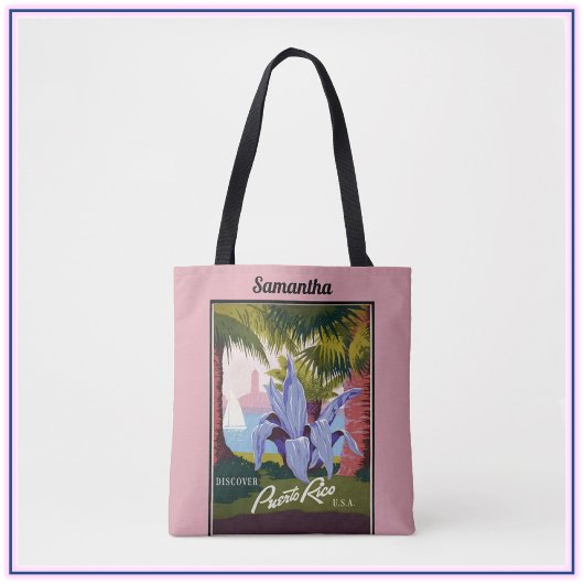 プエルトリコヴィンテージ旅行ポスタートートバッグ トートバッグ