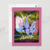 プエルトリコヴィンテージ旅行ポスター ポストカード (正面/裏面)