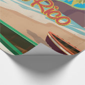 プエルトリコヴィンテージ旅行ポスター ラッピングペーパー (角)