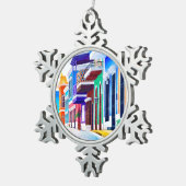 プエルトリコ万歳! スノーフレークピューターオーナメント (右)