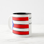 プエルトリコ人を話す方法 ツートーンマグカップ (正面左)