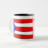 プエルトリコ人を話す方法 ツートーンマグカップ (正面左)