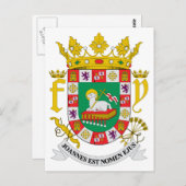 プエルトリコ公式コートオブアームズ紋章 ポストカード (正面/裏面)