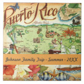 プエルトリコ図解入りの、写真付きの地図セラミックタイル タイル (正面)