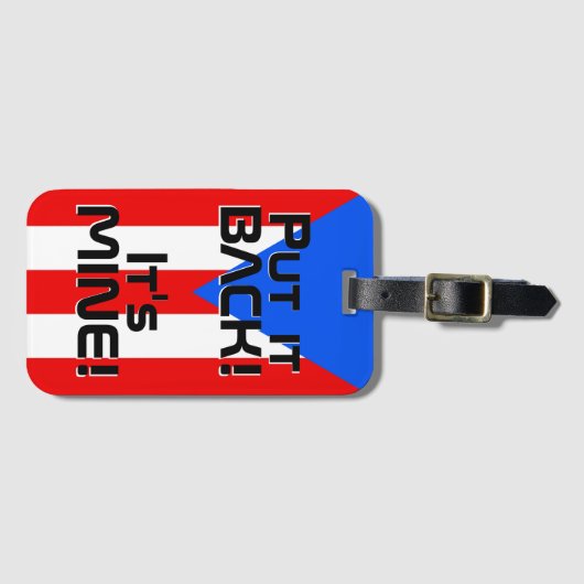 プエルトリコ国おもしろい旗 ラゲッジタグ (正面横)