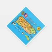 プエルトリコ国地図 スタンダードランチョンナプキン (角)