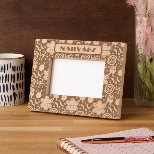 プエルトリコ国旗とフロールデマガ レーザー彫刻フレーム (左)