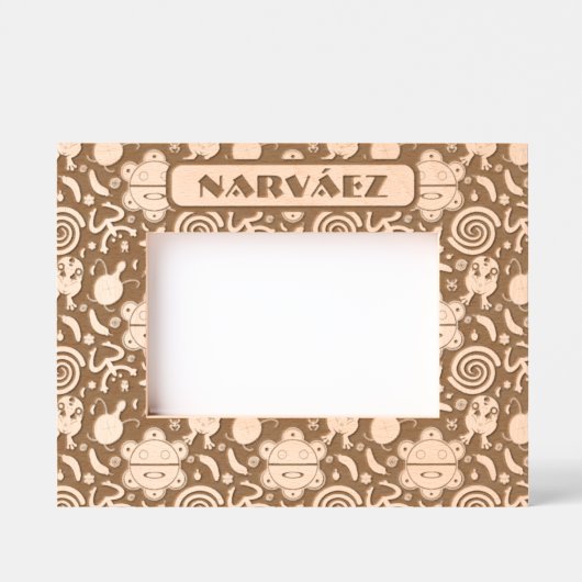 プエルトリコ国旗とフロールデマガ レーザー彫刻フレーム (正面)