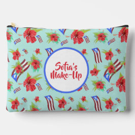 プエルトリコ国旗とフロールデマガboricua アクセサリーポーチ