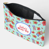 プエルトリコ国旗とフロールデマガboricua アクセサリーポーチ (見開き)