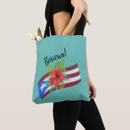 プエルトリコ国旗とフロールデマガboricua トートバッグ