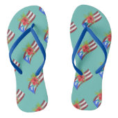 プエルトリコ国旗とフロールデマガboricua ビーチサンダル (ソール)