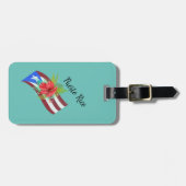 プエルトリコ国旗とフロールデマガboricua ラゲッジタグ (正面横)