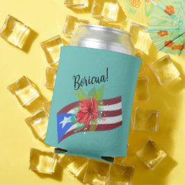 プエルトリコ国旗とフロールデマガboricua 缶クーラー